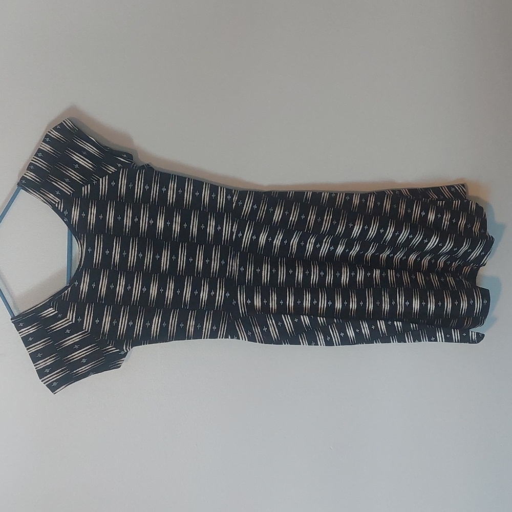 SO Brand Black, White & Blue Patterned Stretch Dress
